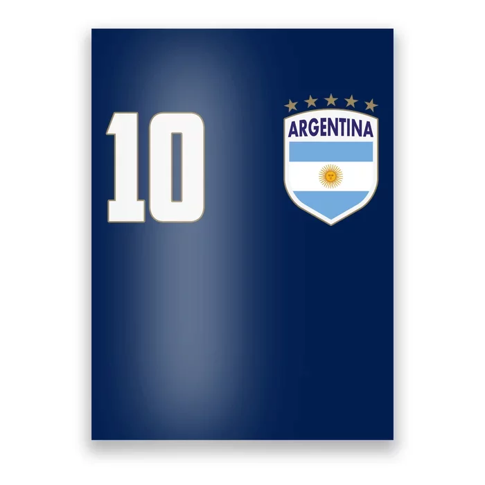 Argentina Flag Shield Logo Soccer World Cup Poster