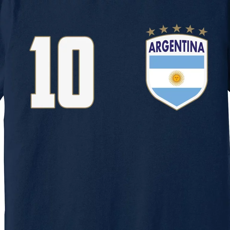 Argentina Flag Shield Logo Soccer World Cup Premium T-Shirt