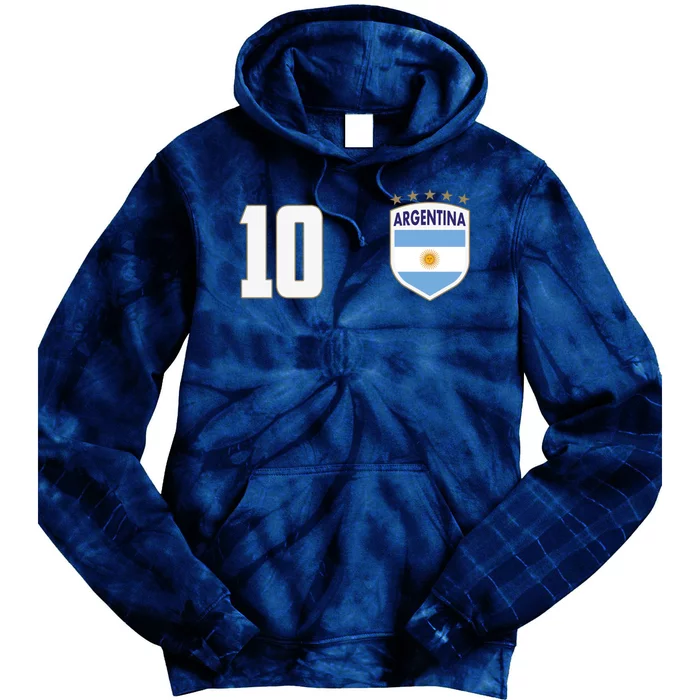 Argentina Flag Shield Logo Soccer World Cup Tie Dye Hoodie