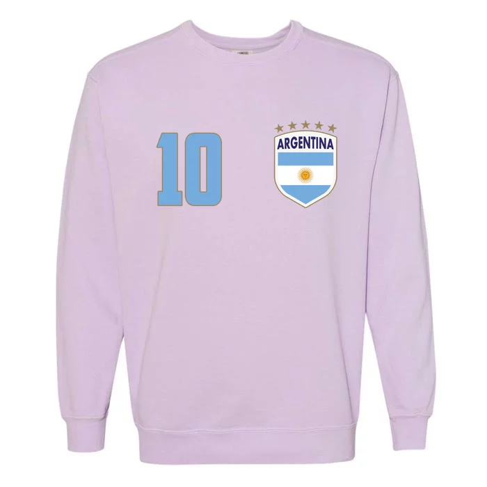 Argentina Flag Shield Logo Soccer World Cup Garment-Dyed Sweatshirt