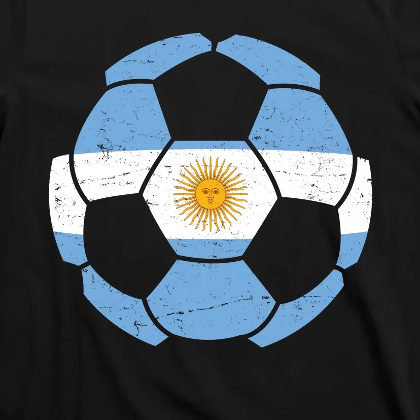 Argentina Flag Soccer Team Ball Futball T-Shirt