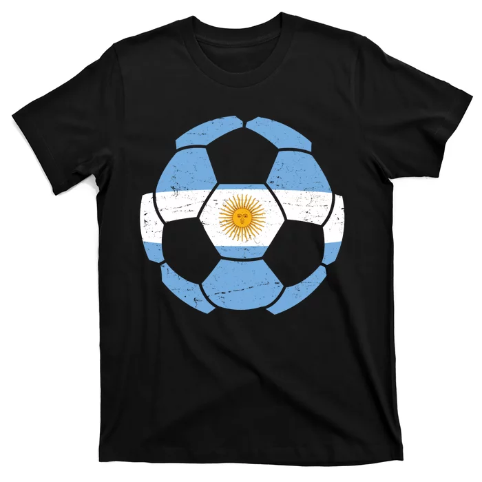 Argentina Flag Soccer Team Ball Futball T-Shirt