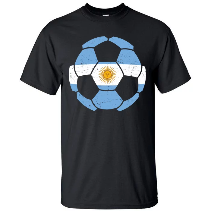 Argentina Flag Soccer Team Ball Futball Tall T-Shirt