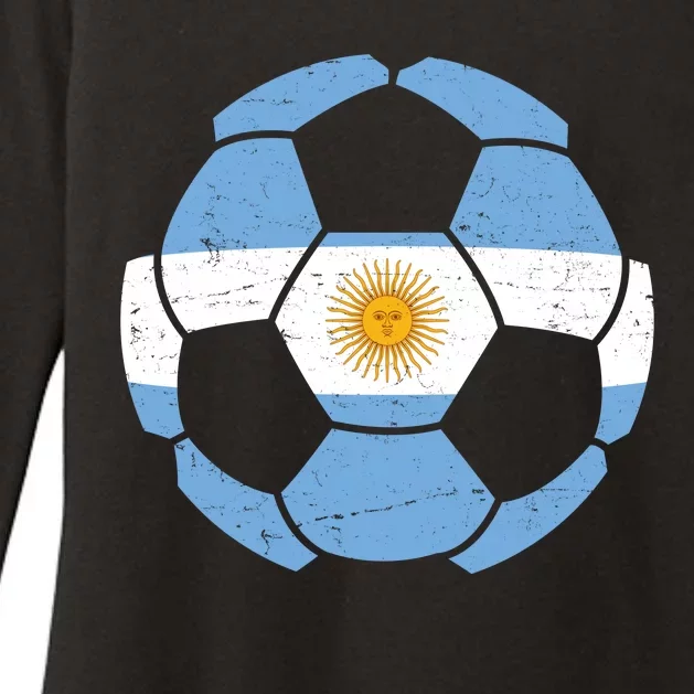 Argentina Flag Soccer Team Ball Futball Womens CVC Long Sleeve Shirt