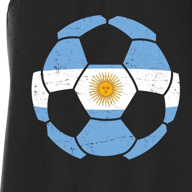 Argentina Flag Soccer Team Ball Futball Women's Racerback Tank