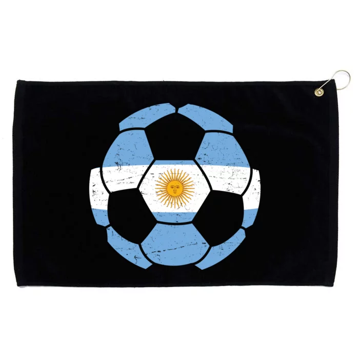 Argentina Flag Soccer Team Ball Futball Grommeted Golf Towel