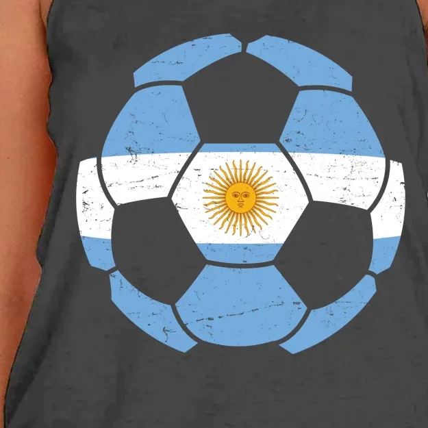 Argentina Flag Soccer Team Ball Futball Women's Knotted Racerback Tank