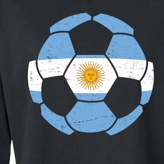 Argentina Flag Soccer Team Ball Futball Cropped Pullover Crew