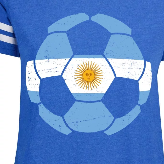 Argentina Flag Soccer Team Ball Futball Enza Ladies Jersey Football T-Shirt