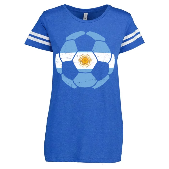 Argentina Flag Soccer Team Ball Futball Enza Ladies Jersey Football T-Shirt