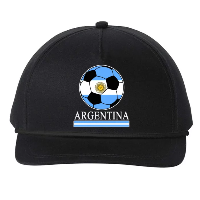 Argentina Soccer Country Flag Ball Snapback Five-Panel Rope Hat