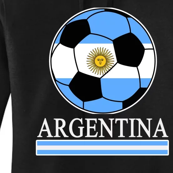 Argentina Soccer Country Flag Ball Women's Pullover Hoodie