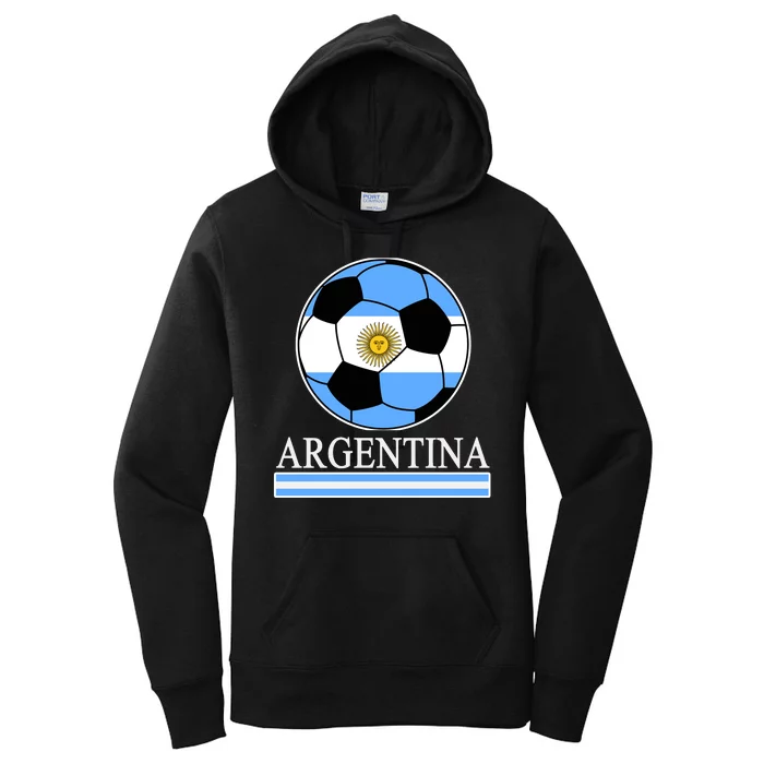 Argentina Soccer Country Flag Ball Women's Pullover Hoodie