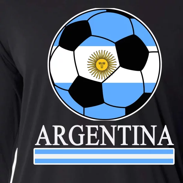 Argentina Soccer Country Flag Ball Cooling Performance Long Sleeve Crew