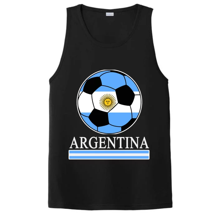 Argentina Soccer Country Flag Ball Performance Tank