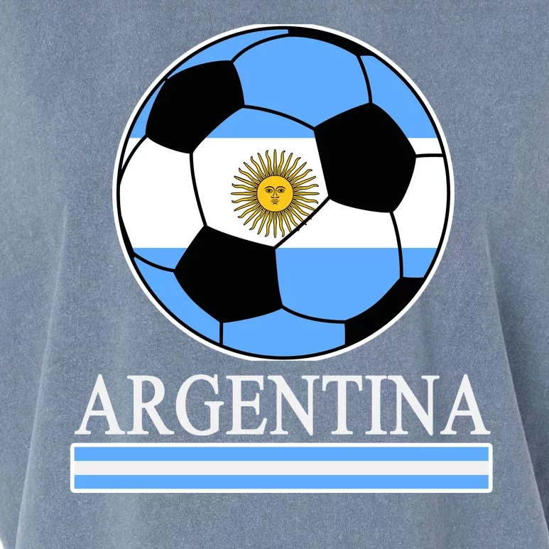 Argentina Soccer Country Flag Ball Garment-Dyed Women's Muscle Tee