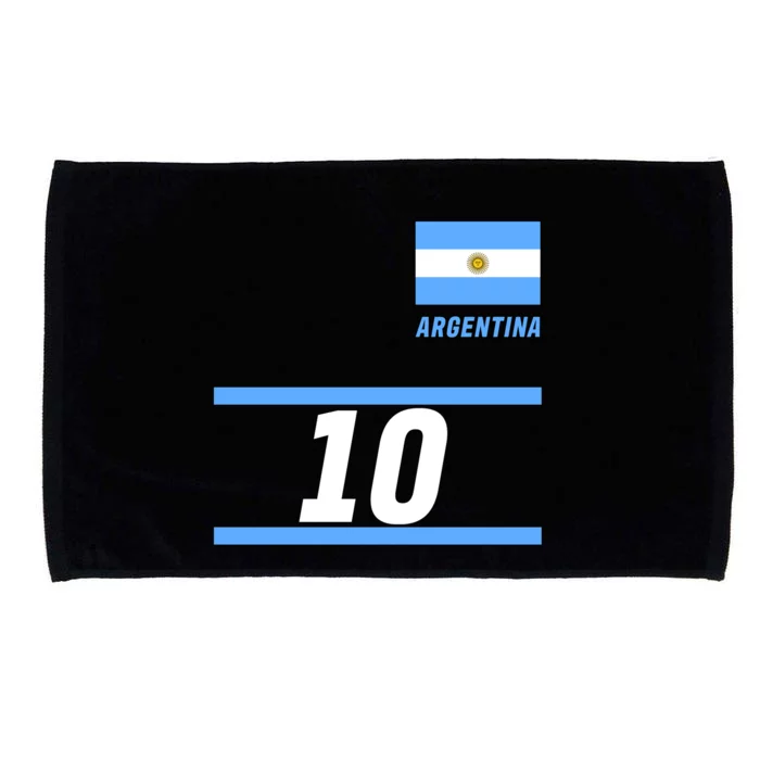 Argentina Soccer Jersey Number 10 Microfiber Hand Towel