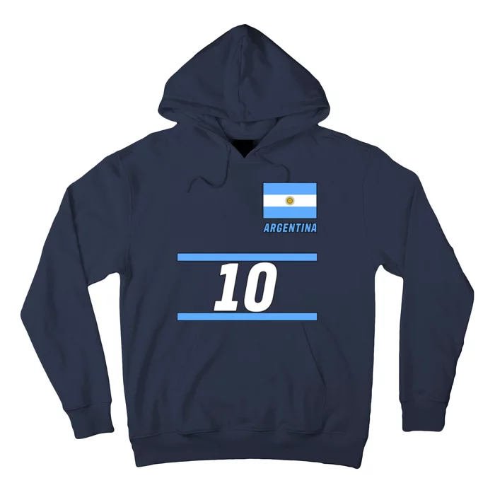 Argentina Soccer Jersey Number 10 Hoodie