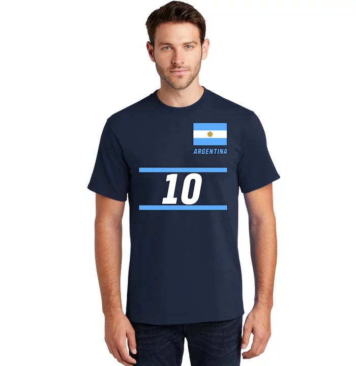 Argentina Soccer Jersey Number 10 Tall T-Shirt