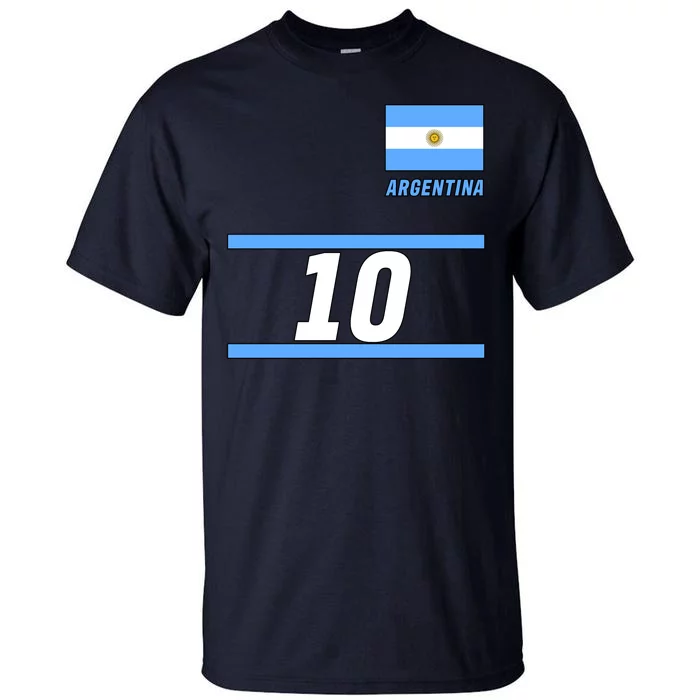 Argentina Soccer Jersey Number 10 Tall T-Shirt