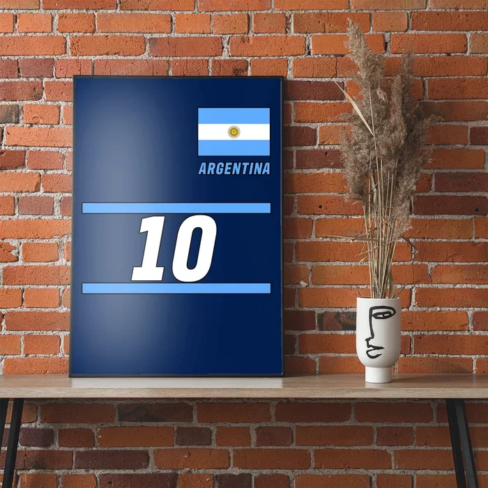 Argentina Soccer Jersey Number 10 Poster