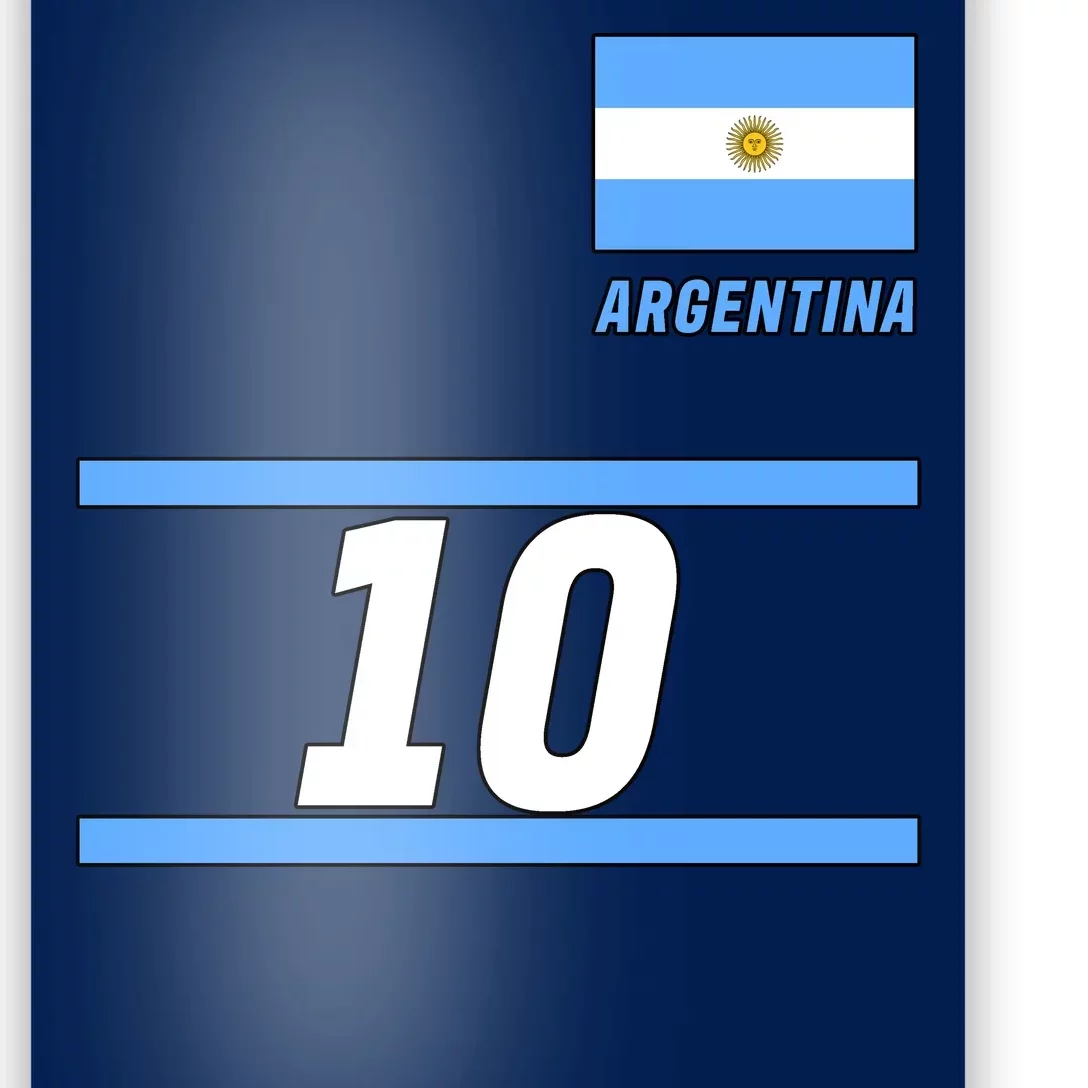 Argentina Soccer Jersey Number 10 Poster