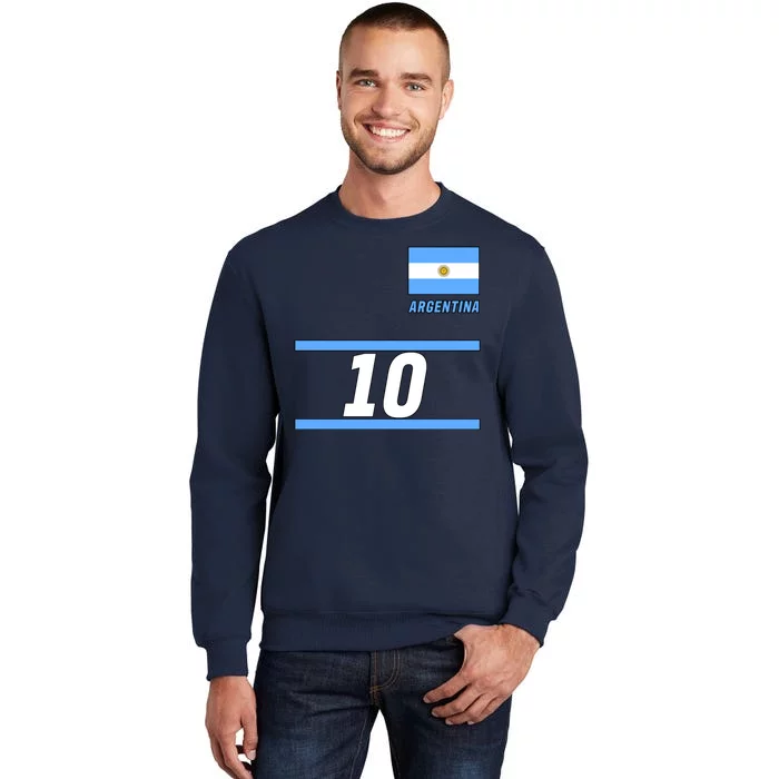 Argentina Soccer Jersey Number 10 Tall Sweatshirt