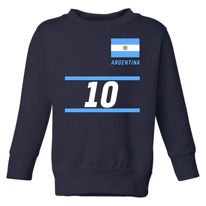 Argentina Soccer Jersey Number 10 Toddler Sweatshirt