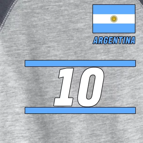 Argentina Soccer Jersey Number 10 Toddler Fine Jersey T-Shirt