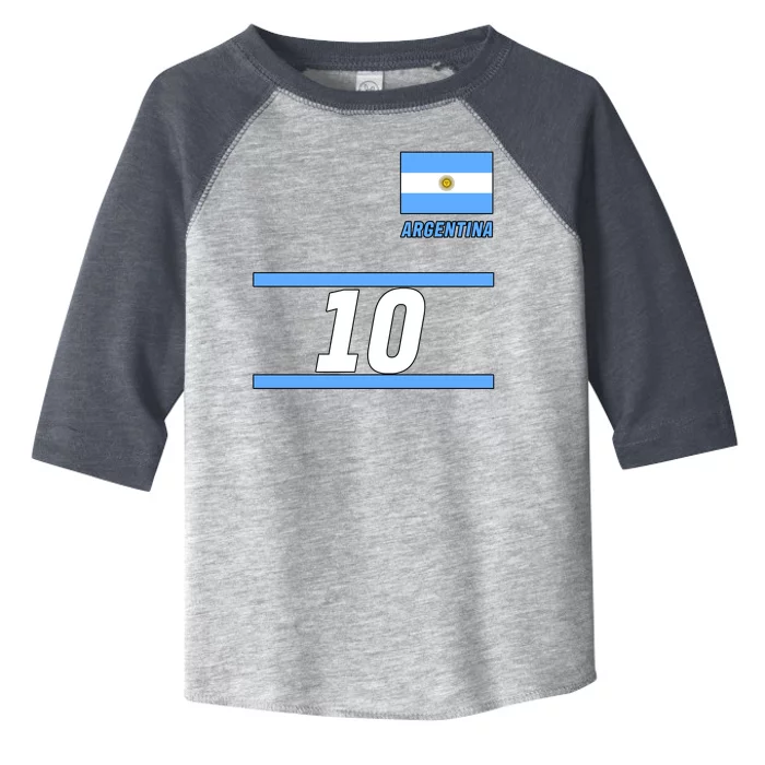 Argentina Soccer Jersey Number 10 Toddler Fine Jersey T-Shirt