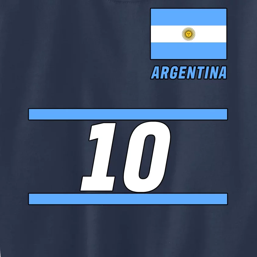 Argentina Soccer Jersey Number 10 Kids Sweatshirt