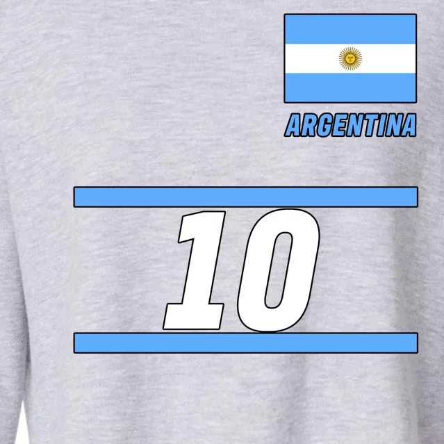 Argentina Soccer Jersey Number 10 Cropped Pullover Crew