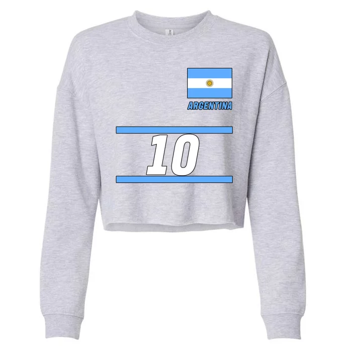 Argentina Soccer Jersey Number 10 Cropped Pullover Crew