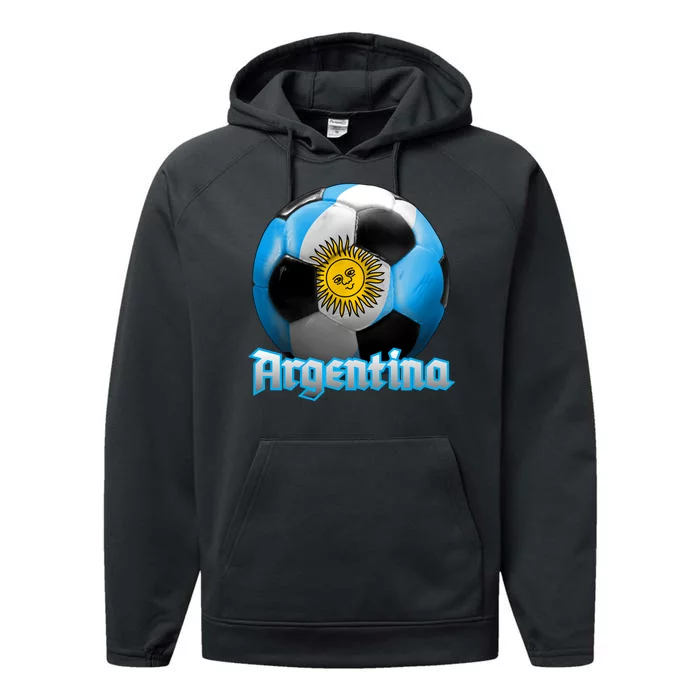 Argentina Soccer Logo Performance Fleece Hoodie