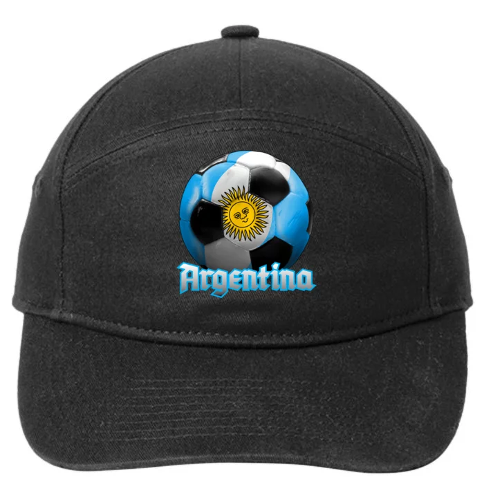 Argentina Soccer Logo 7-Panel Snapback Hat