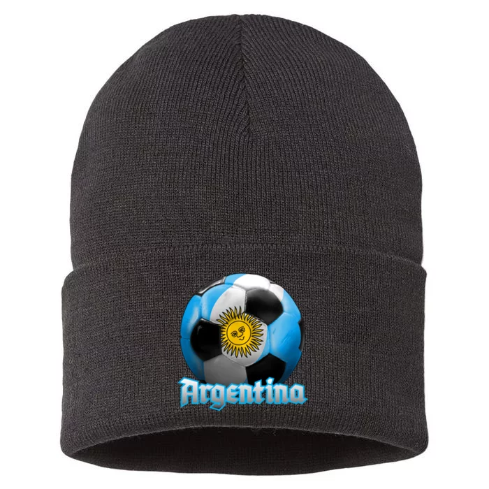 Argentina Soccer Logo Sustainable Knit Beanie