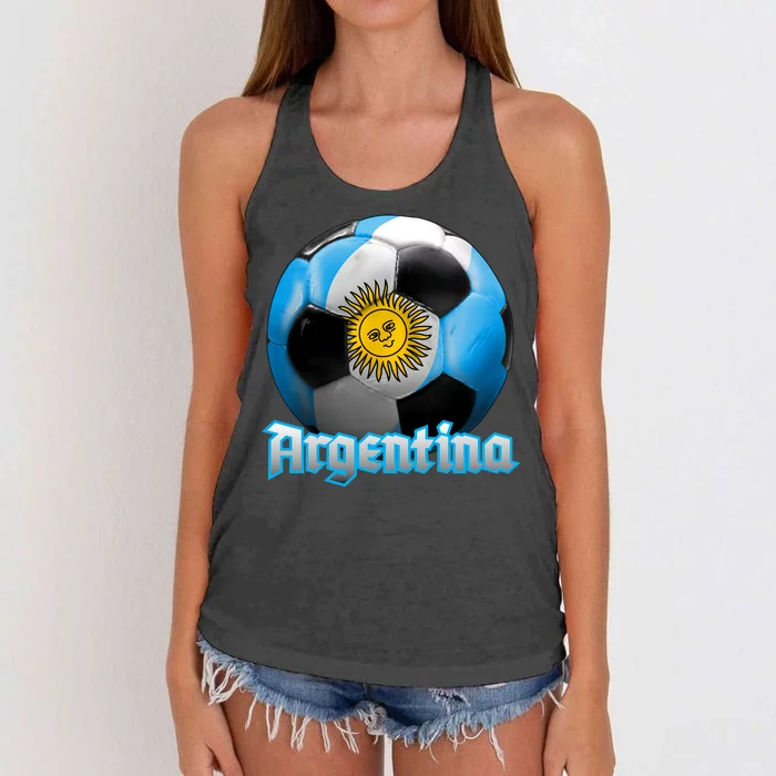 Argentina Soccer Logo Women's Knotted Racerback Tank