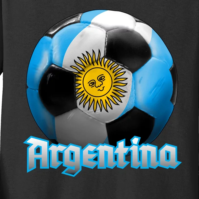 Argentina Soccer Logo Kids Long Sleeve Shirt