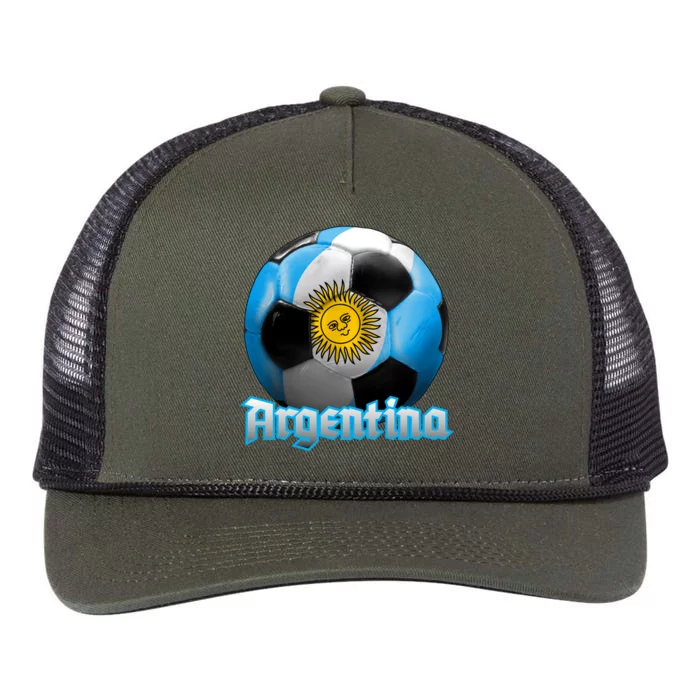 Argentina Soccer Logo Retro Rope Trucker Hat Cap