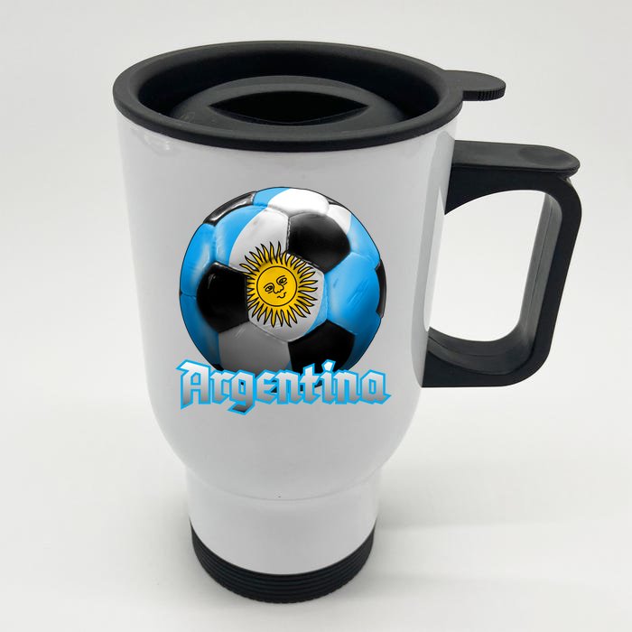 Argentina Soccer Logo Front & Back Stainless Steel Travel Mug