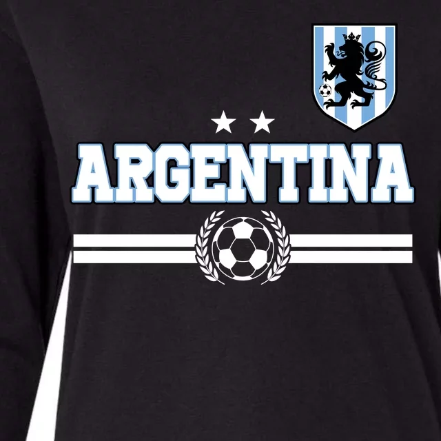 Argentina Soccer Team Fan Logo Womens Cotton Relaxed Long Sleeve T-Shirt