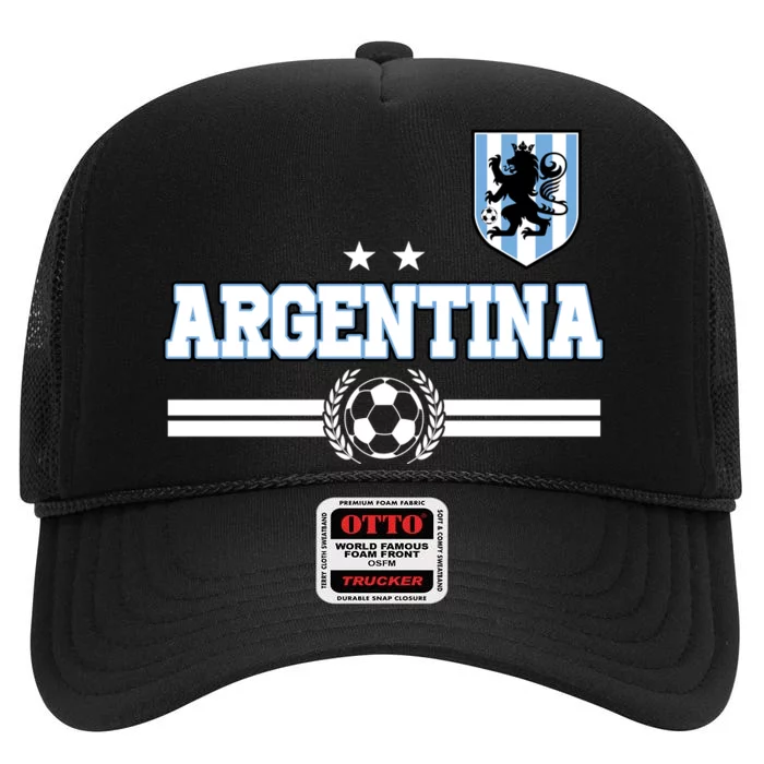 Argentina Soccer Team Fan Logo High Crown Mesh Trucker Hat