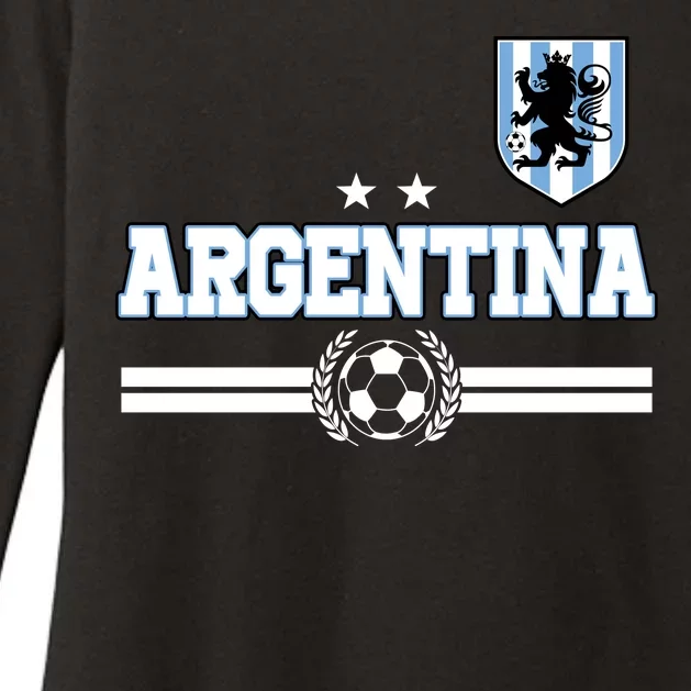 Argentina Soccer Team Fan Logo Womens CVC Long Sleeve Shirt