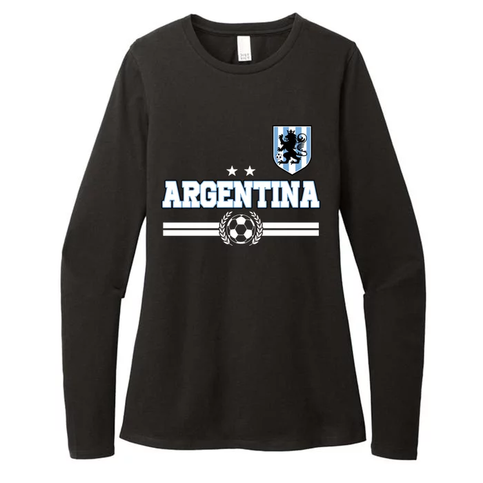 Argentina Soccer Team Fan Logo Womens CVC Long Sleeve Shirt