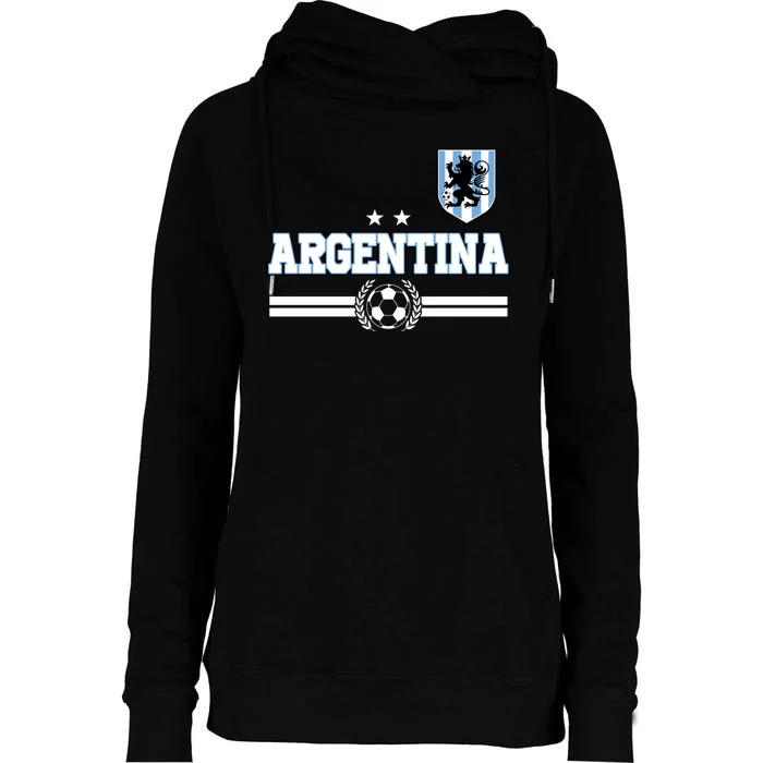 Argentina Soccer Team Fan Logo Womens Funnel Neck Pullover Hood