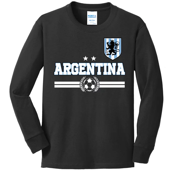 Argentina Soccer Team Fan Logo Kids Long Sleeve Shirt