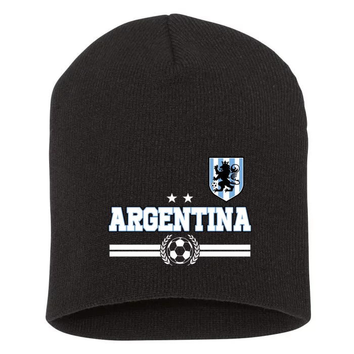 Argentina Soccer Team Fan Logo Short Acrylic Beanie