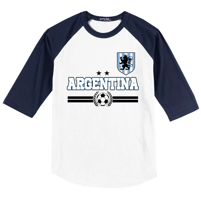 Argentina Soccer Team Fan Logo Baseball Sleeve Shirt