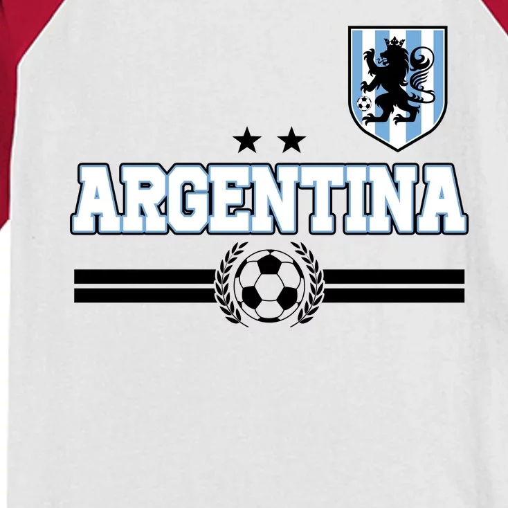 Argentina Soccer Team Fan Logo Kids Colorblock Raglan Jersey