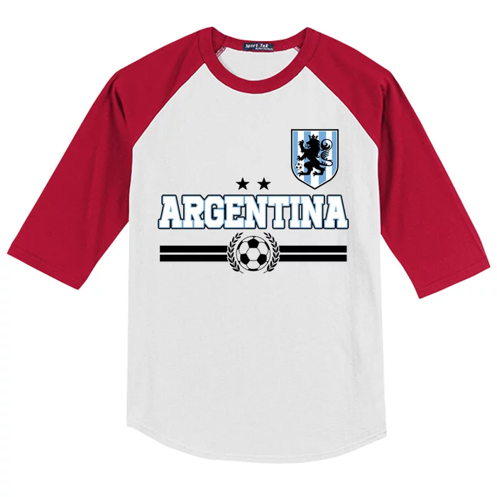 Argentina Soccer Team Fan Logo Kids Colorblock Raglan Jersey